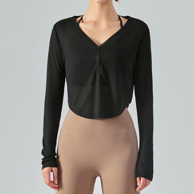 O.NIGHT™ Slim V-neck Long Sleeve Yoga Top