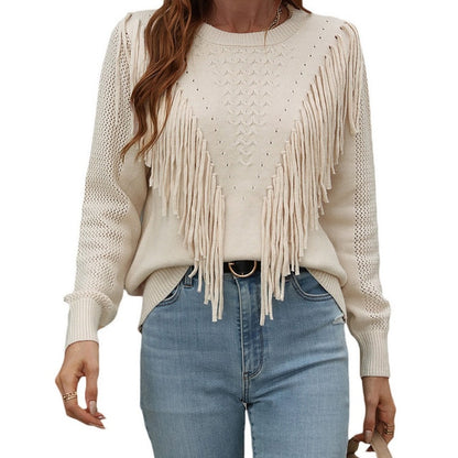 O.NIGHT™ Soft Tassels Crew Neck Sweater