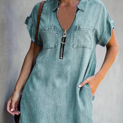 O.NIGHT™ Zip Closure Denim Dress