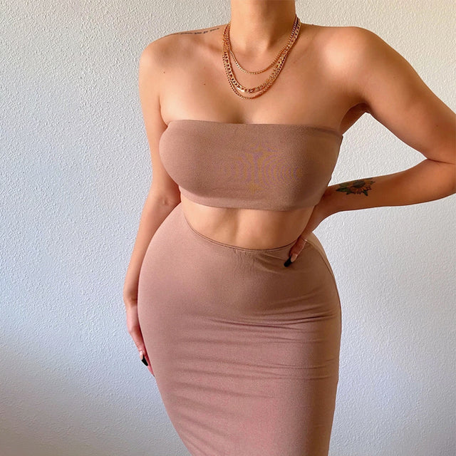 DULZURA™ Bodycon Tube Skirt Set