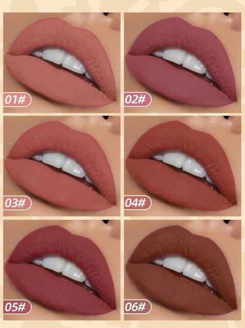 QIBEST™ 6pcs/Set Velvet Matte Lip Gloss