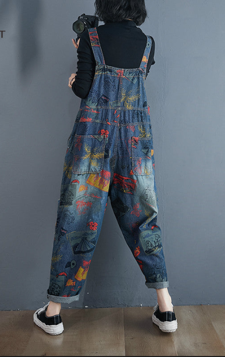 O.NIGHT™ Vintage Print Loose Jumpsuit overall