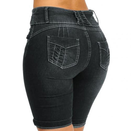 O.NIGHT™ Knee Length Denim Stretch Short Jeans