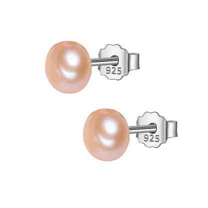 925 Sterling Silver Baroque Pearl Stud Earrings