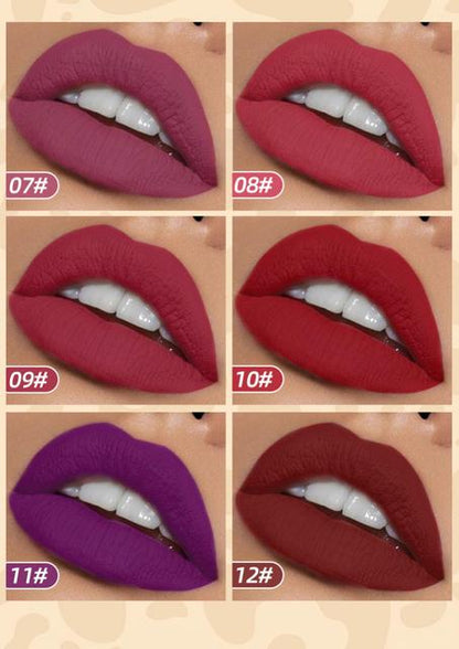 QIBEST™ 6pcs/Set Velvet Matte Lip Gloss