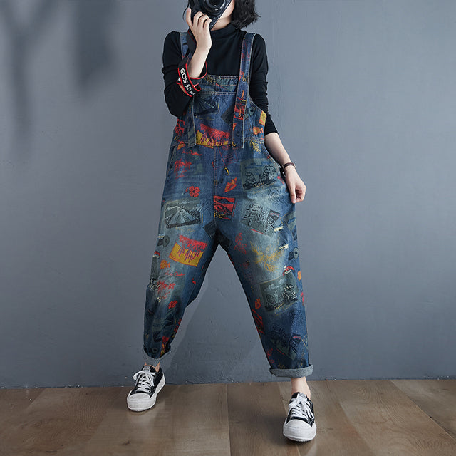 O.NIGHT™ Vintage Print Loose Jumpsuit overall