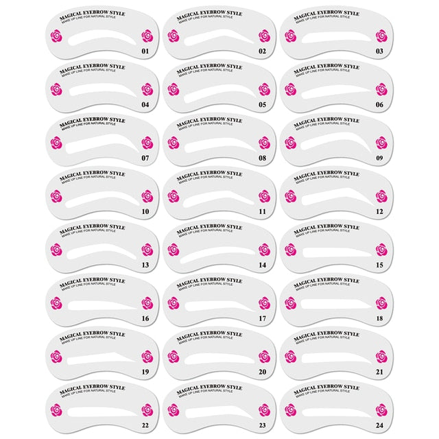 BrowPro™ 12 Styles Reusable DIY Eyebrow Stencil Set