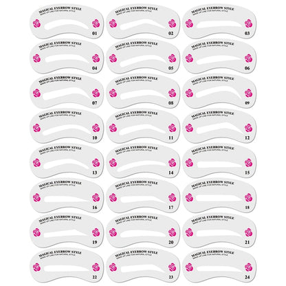 BrowPro™ 12 Styles Reusable DIY Eyebrow Stencil Set