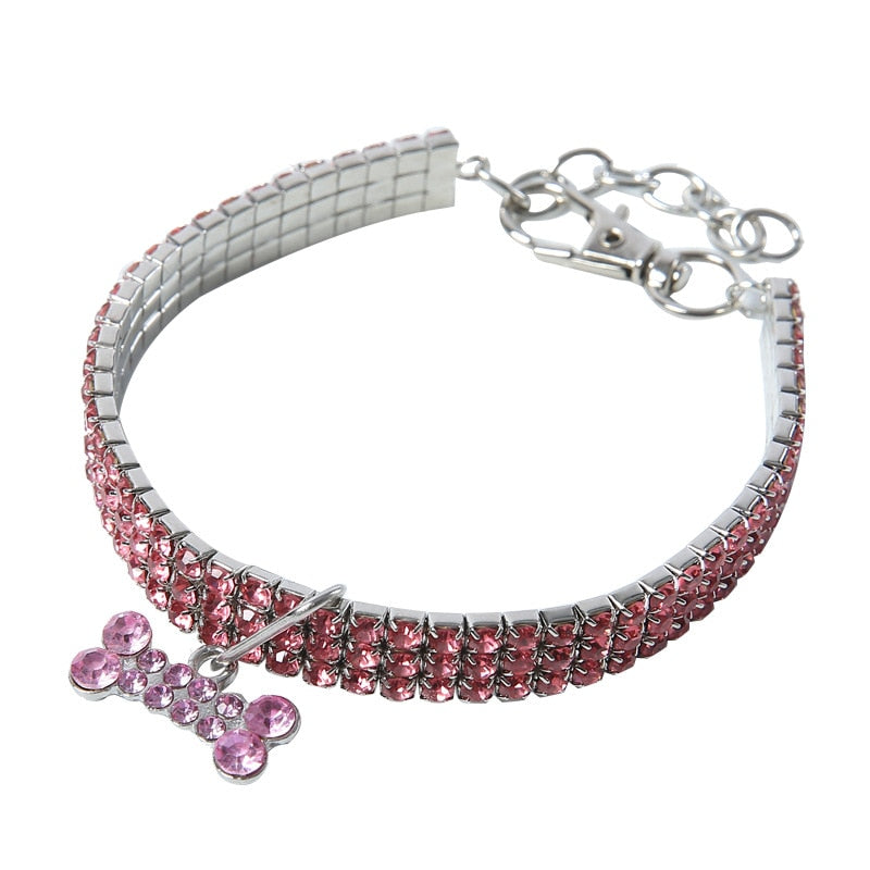 Shiny Rhinestones Pet Collar