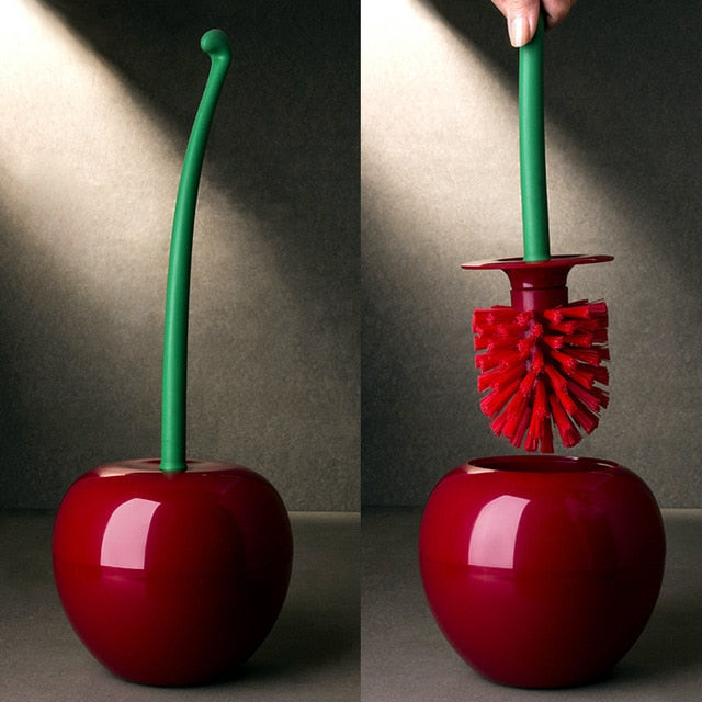 Cherry Shape Toilet Brush Holder Set