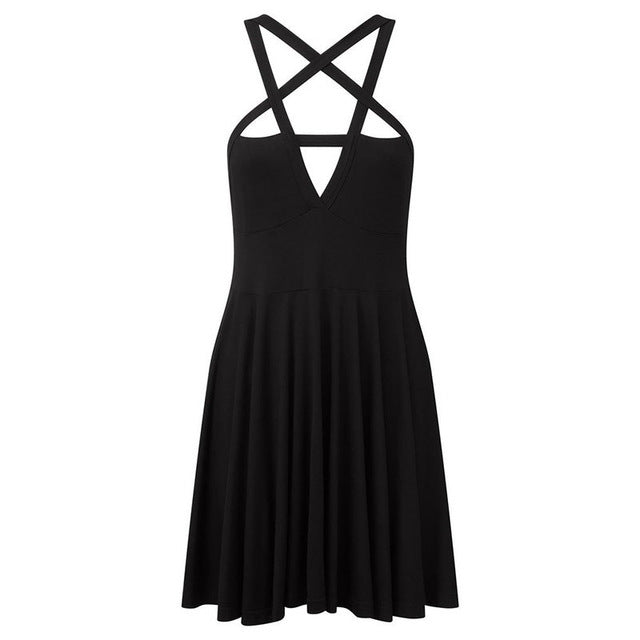 O.NIGHT™ Pentagram Strap Gothic Dress