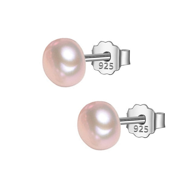 925 Sterling Silver Baroque Pearl Stud Earrings