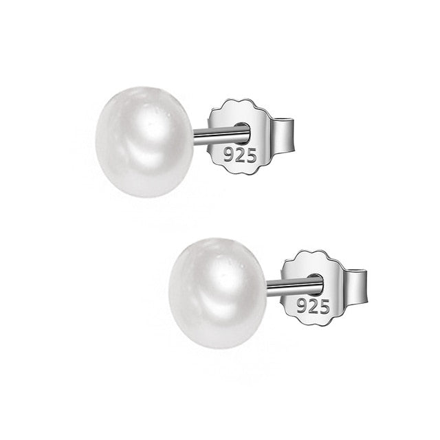 925 Sterling Silver Baroque Pearl Stud Earrings