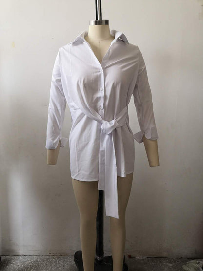 O.NIGHT™ Long Sleeve Ruched Chiffon Tie-Front Blouse