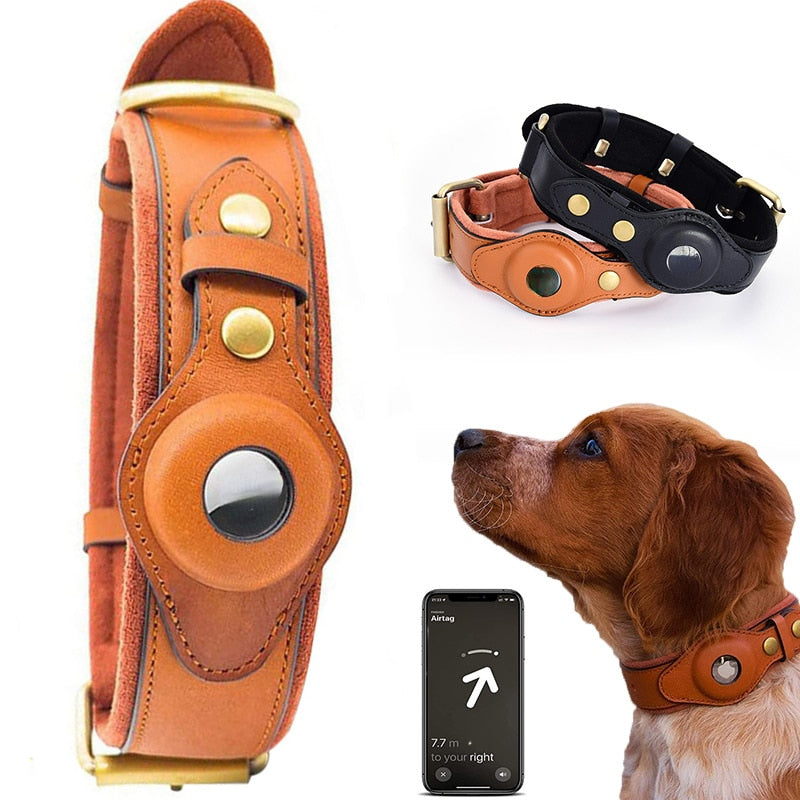 Cow Leather Anti-Lost Dog Collar