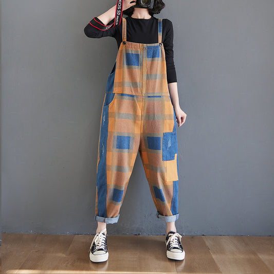 O.NIGHT™ Vintage Spliced Color Jumpsuit Overall