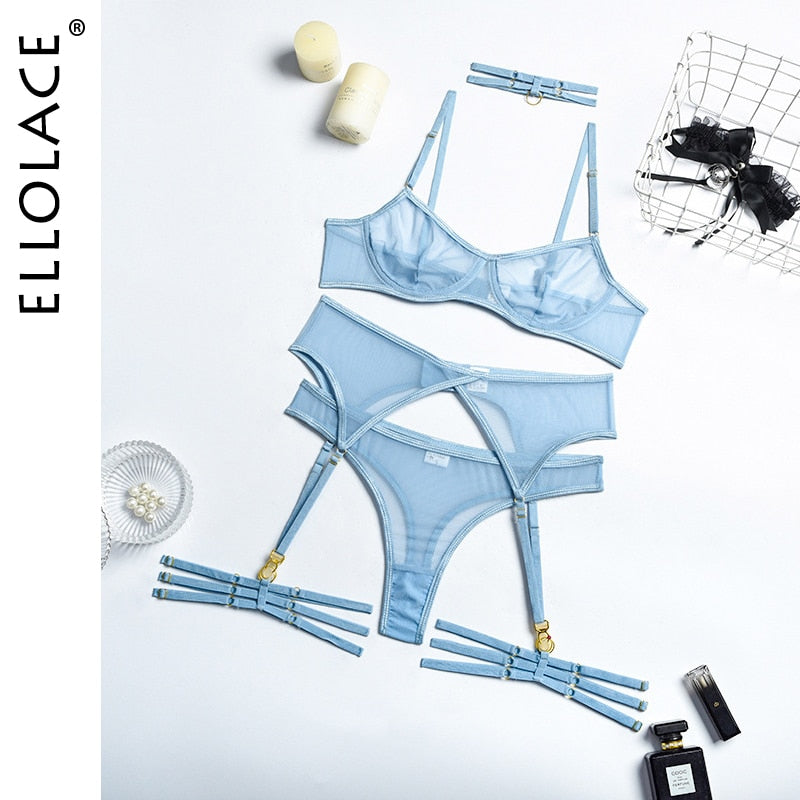 ELLOLACE™ 4pcs Sexy Erotic Lingerie