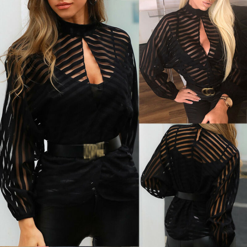 O.NIGHT™ Mesh Net Long Sleeve Blouse