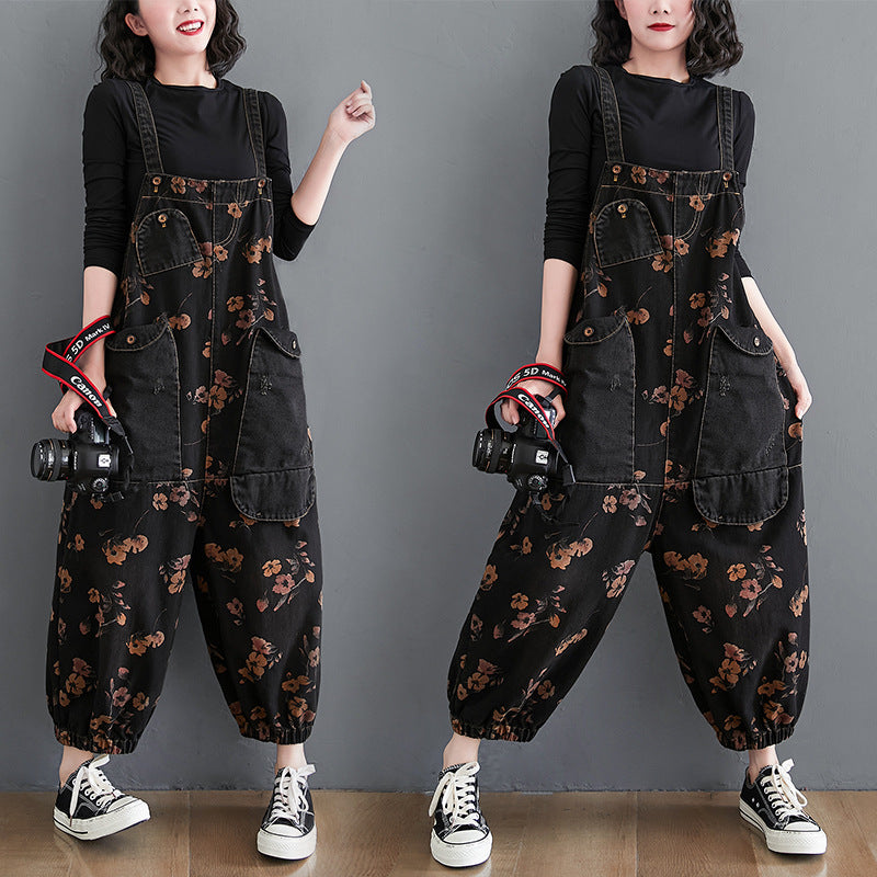 O.NIGHT™ Vintage Print Pockets Jumpsuit overall