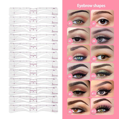 BrowPro™ 12 Styles Reusable DIY Eyebrow Stencil Set