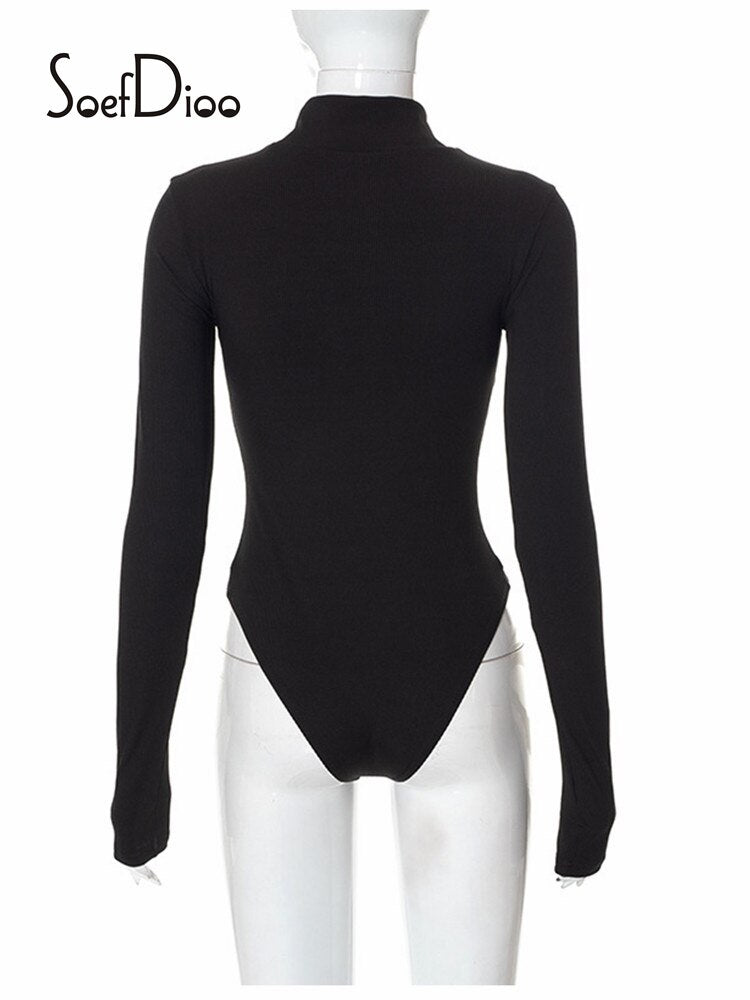 S.DIOO™ See-Through Black Long Sleeve Bodysuit