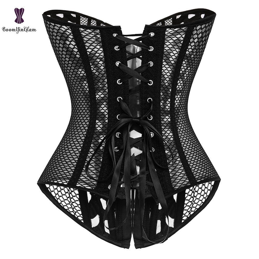 B.Y.GLAM™ Lace Up Overbust Corset Bustier Top