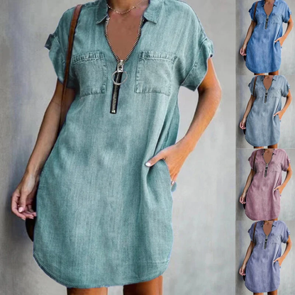 O.NIGHT™ Zip Closure Denim Dress