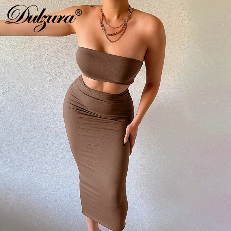 DULZURA™ Bodycon Tube Skirt Set