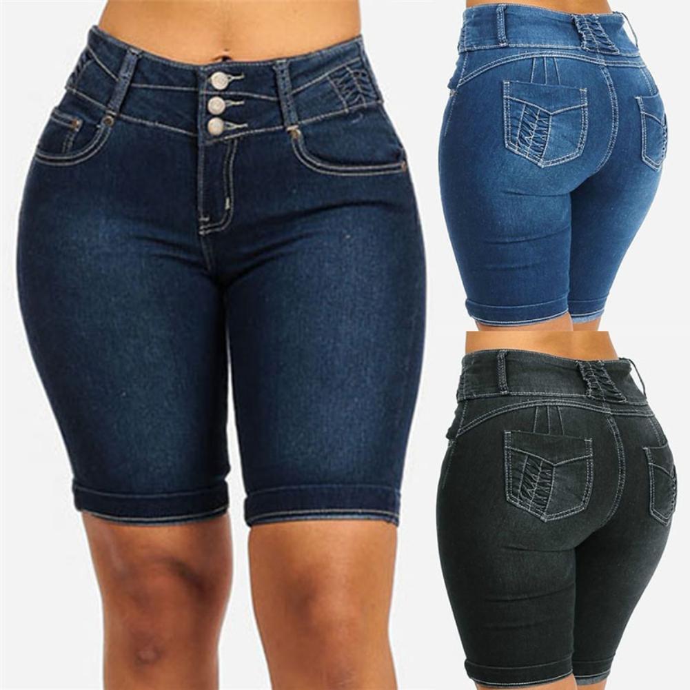 O.NIGHT™ Knee Length Denim Stretch Short Jeans