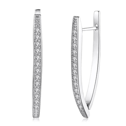 1ct Dangling Pave 14K White Gold Plating Teardrop Earrings