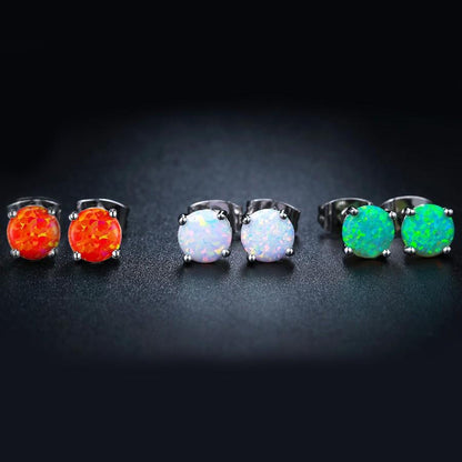 14K White Gold 3pcs Oceanic Bohemian Studs