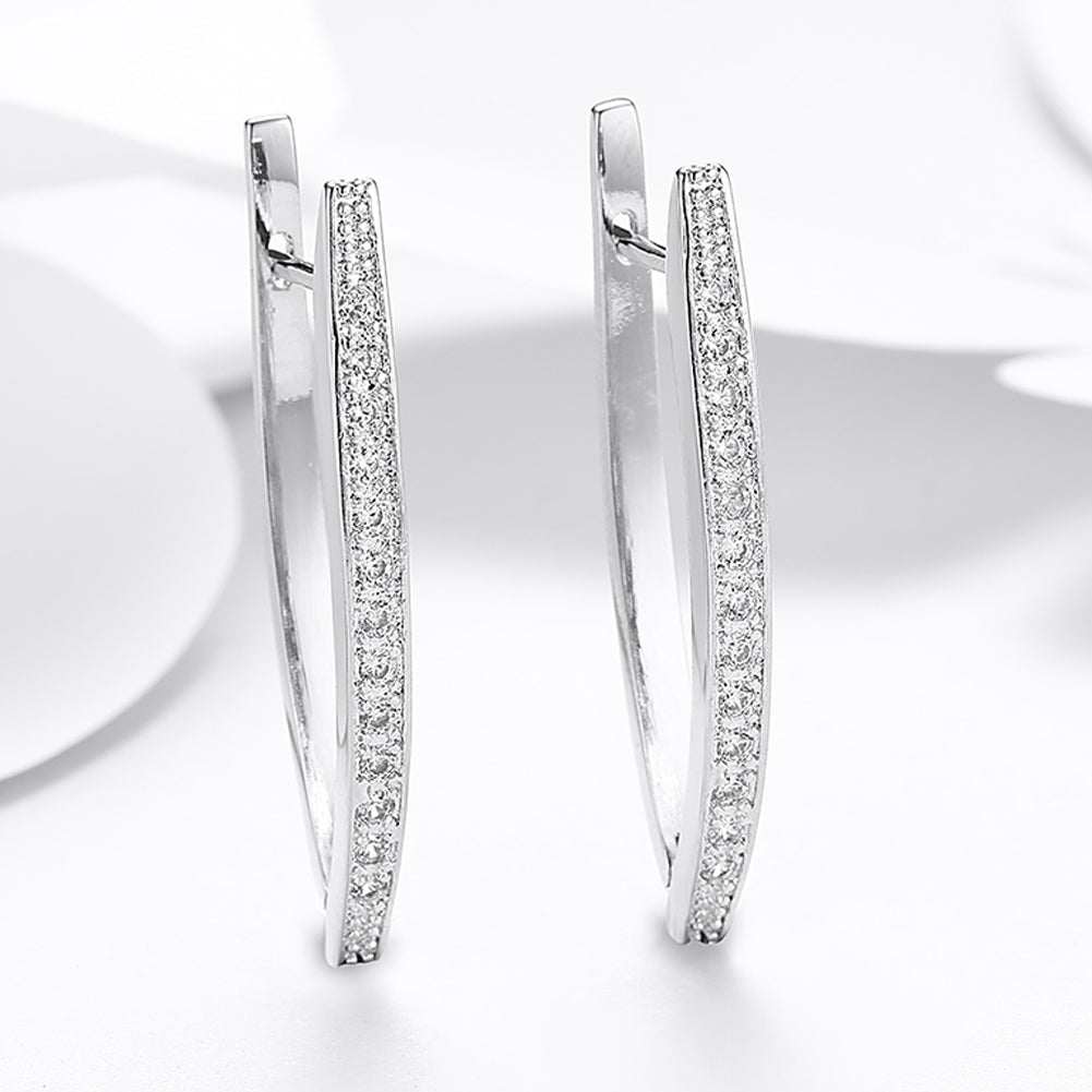 1ct Dangling Pave 14K White Gold Plating Teardrop Earrings