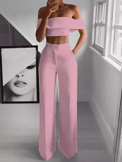 O.NIGHT™ Elegant Cropped Top + Long Trousers Set