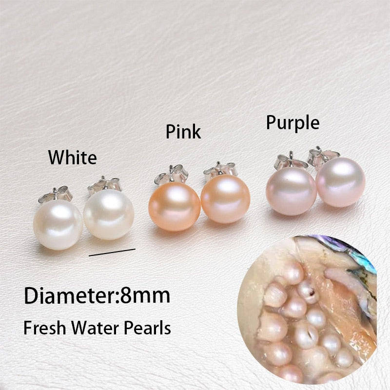 925 Sterling Silver Baroque Pearl Stud Earrings