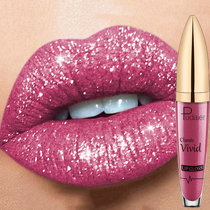 PUDAIER™ Long Lasting Matte Glitter Liquid Shiny Lip Gloss