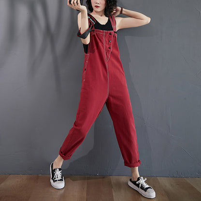 O.NIGHT™ Vintage Denim Suspender Jumpsuit