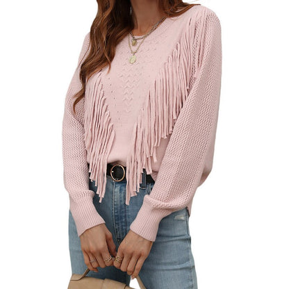 O.NIGHT™ Soft Tassels Crew Neck Sweater