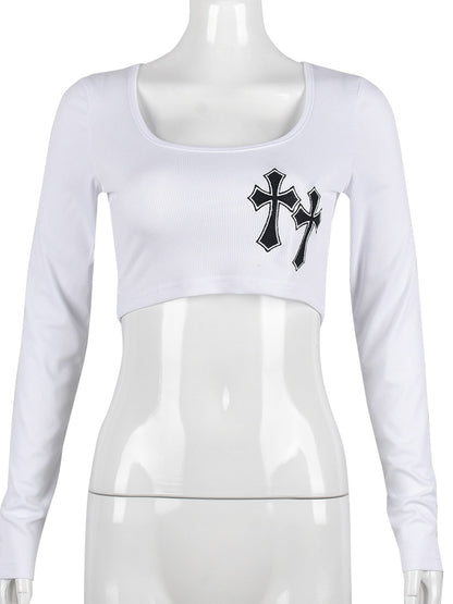 O.NIGHT™ Cross Embroidered Crop Top for Women