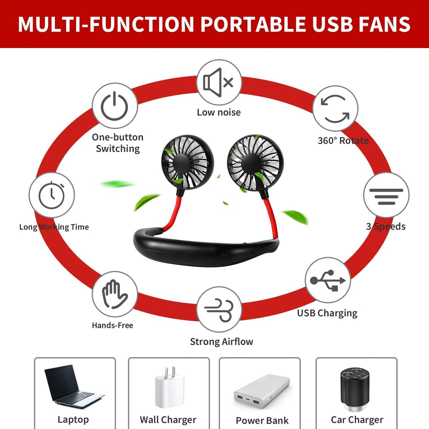 NeckBreeze™ Portable Hanging Neck Sport Fan