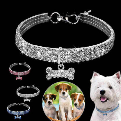 Shiny Rhinestones Pet Collar