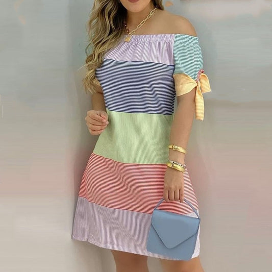 GracefulArt™ Off Shoulder Summer Mini Dress