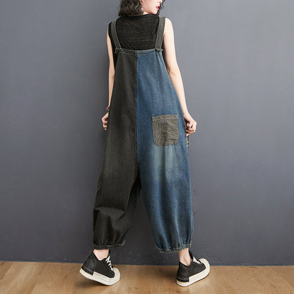 O.NIGHT™ Vintage Print Stich Loose Jumpsuit overall