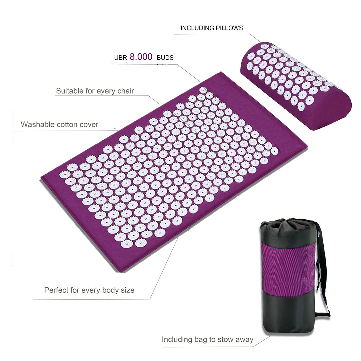 ZenRelax™ Acupressure Massage Mat Set