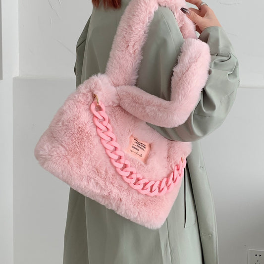 O.NIGHT™ Fluffy Faux Fur Soft Shoulder Bag