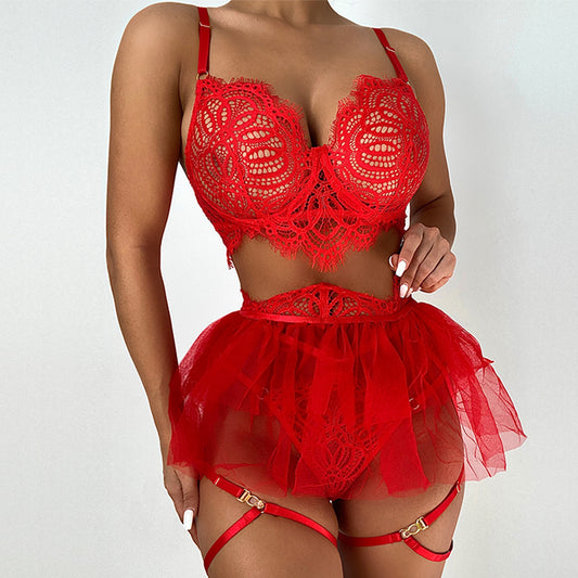 O.NIGHT™ Naughty Ruffles Lace Lingerie Set