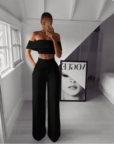 O.NIGHT™ Elegant Cropped Top + Long Trousers Set