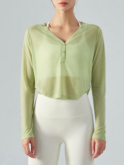 O.NIGHT™ Slim V-neck Long Sleeve Yoga Top