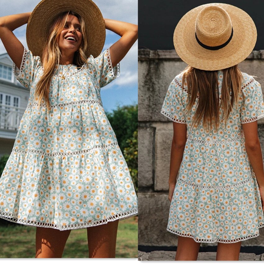 O.NIGHT™ Short Sleeve Summer Floral Dress