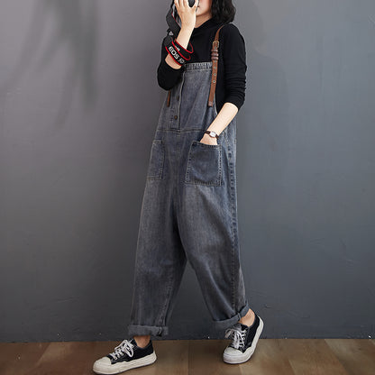 O.NIGHT™ Vintage Button Jeans Harem Jumpsuit Overall