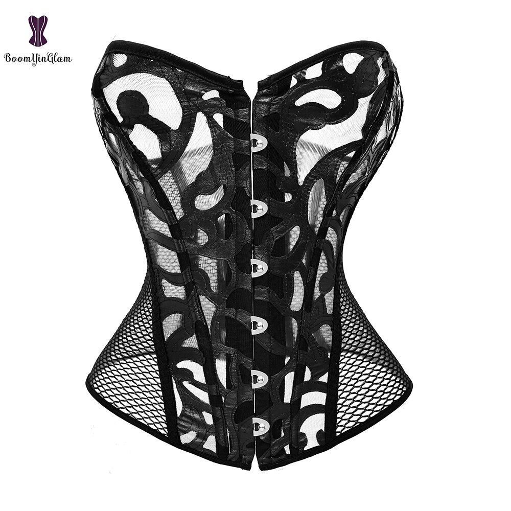 B.Y.GLAM™ Lace Up Overbust Corset Bustier Top